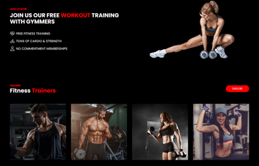 Gym web design using tailwind