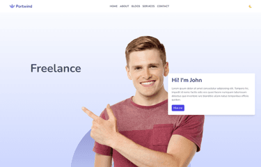 User portfolio web design using tailwind