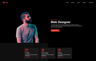 User portfolio dark theme web design using tailwind